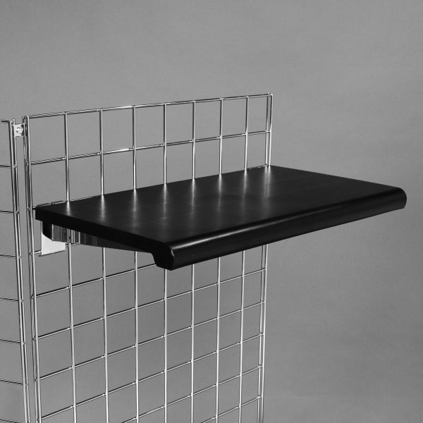 Black Bullnose Shelf for Grid Panel